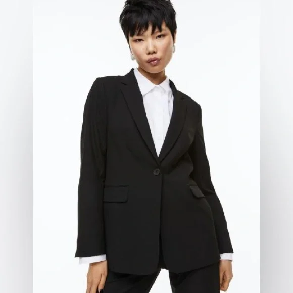 H&M black single breasted blazer size: M - Picture 5 of 8